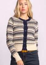 Jacket, Cardigan, Winnipeg, Manitoba, Knitted, Striped, Navy, Canada, Pink Martini