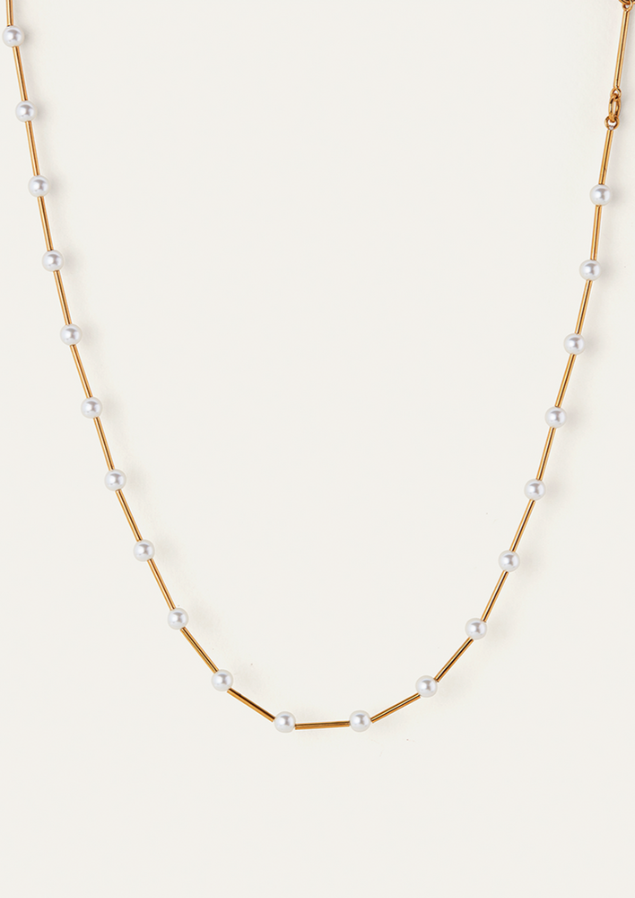 Jenny Bird sylvie gold and glass pearl elevated adjustable length necklace Manitoba Canada
