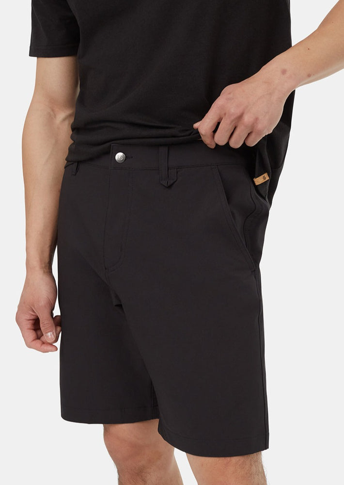 Tentree mens inmotion latitude shorts black knee length casual golf sporty shorts with belt loops Manitoba Canada