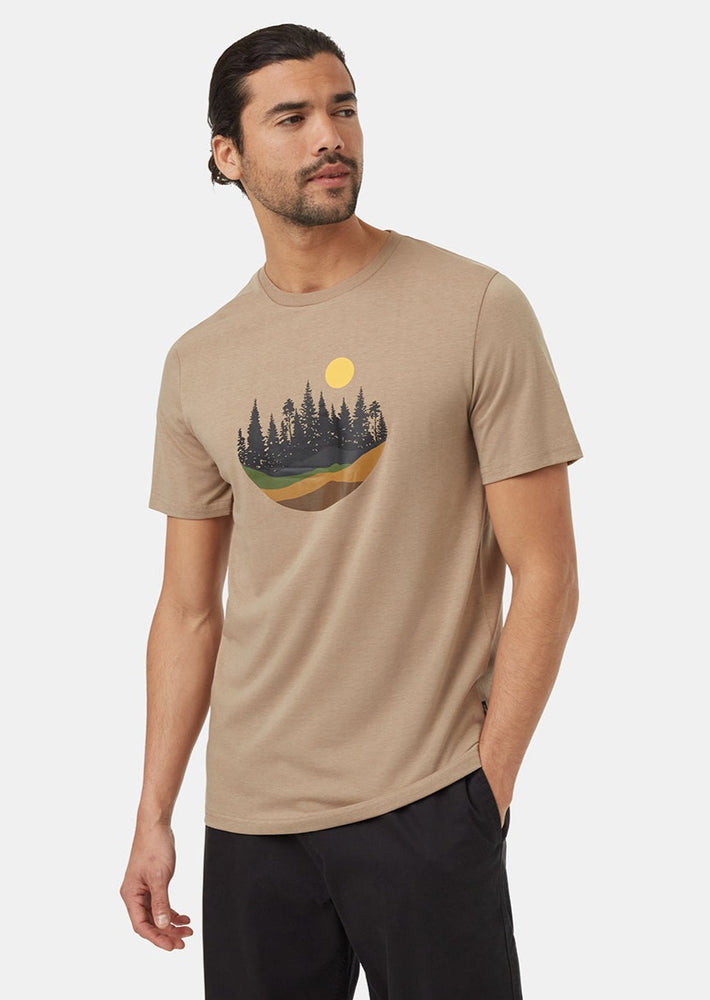 Tentree artist series love flourishes khaki/cypress crew neck treeblend t-shirt eco friendly Manitoba Canada