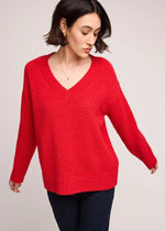 V-Neck, Sweater, Red, Long Sleeves, Winnipeg, Manitoba, Canada, Gentle Fawn