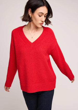 V-Neck, Sweater, Red, Long Sleeves, Winnipeg, Manitoba, Canada, Gentle Fawn