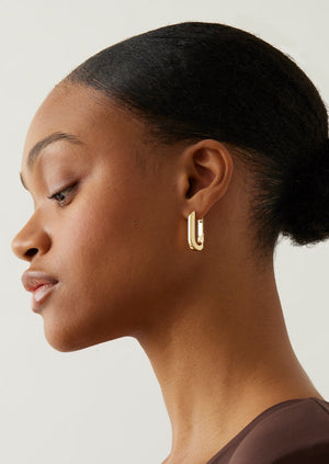 Jenny Bird luxury high polished gold u-link statement oval chunky hoop earrings Manitoba Canada