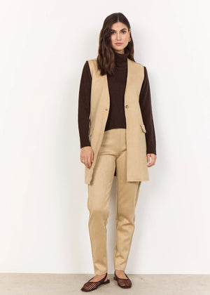 Suede Waistcoat, Belt, Tan, Sand, Soya Concept, Winnipeg, Manitoba, Canada