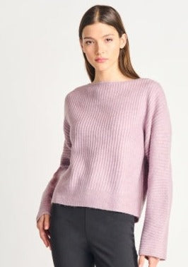 Lilac, Purple, Long Sleeve, Ribbed, Bell Sleeve, Pull Over, Boat Neck, Sweater, Winnipeg, Manitoba