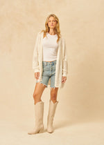 Long drapey, knitted, crocheted, cardigan, white, beachy, summer, Winnipeg, Manitoba, Canadian, John and Jenn, 