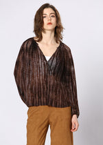 2 tone, sheer fabric, browns, blouse, see u soon, winnipeg, manitoba, canada, canadian boutique