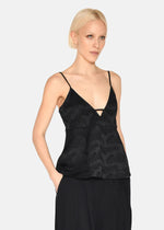 Billie Top, Minimum, Tonal Pattern, Peplum Top, Plunging Neckline, Low Back, Thin Adjustable Straps, Blouse, Tank, Winnipeg, Manitoba, Canada, European Cut 