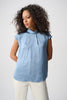 Cap Sleeve high Neck Blouse