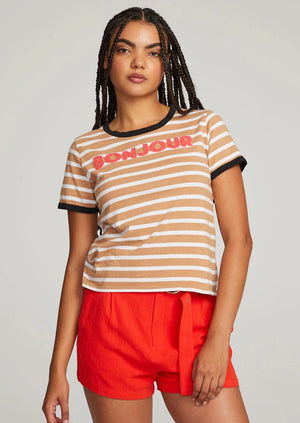 Bonjour Stripe Tee