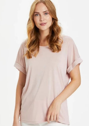 
            
                Load image into Gallery viewer, Pale Mauve, Light Pink, Rolled Cuff, Scoop Neck, T Shirt, Blouse, Winnipeg, Manitoba
            
        