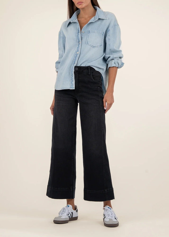 Kut from the Klothe, Wide Leg, Comfort Fit, Black Pant, Black Jean, Double Front Pocket, Cropped Inseam, Winnipeg, Manitoba, Canada