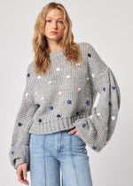 Greyson Sweater, John + Jenn, Polka Dot, Puff Sleeve, Multi Color, Grey, Winnipeg, Manitoba, Canada