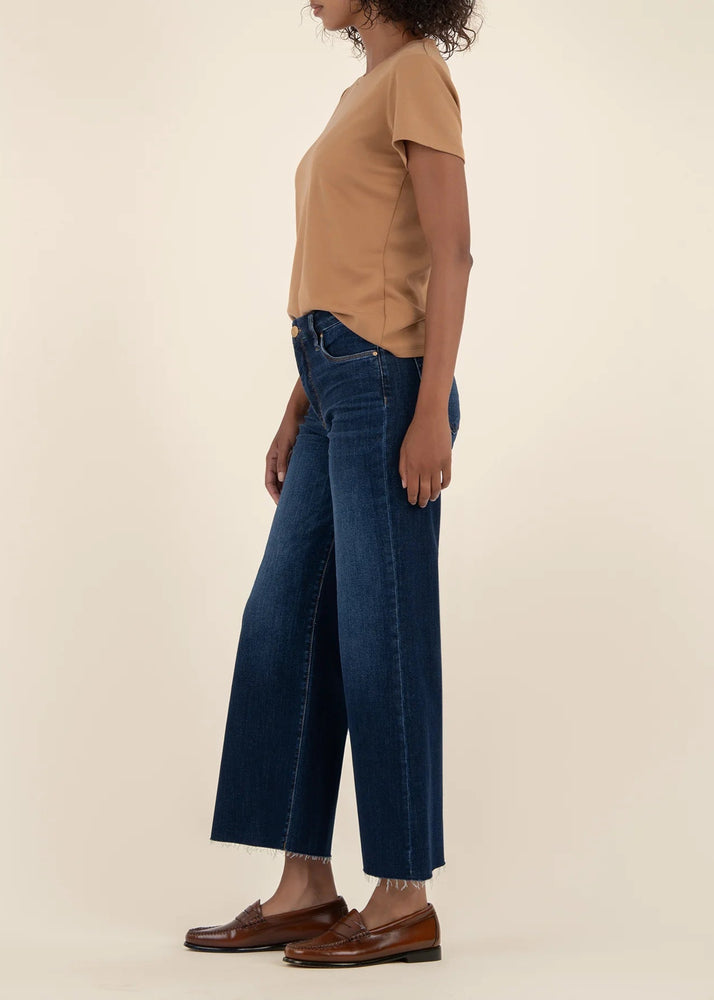 Meg High Rise Fab Ab Wide Leg Raw Hem