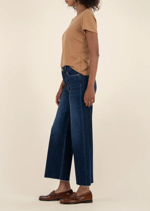 Meg High Rise Fab Ab Wide Leg Raw Hem