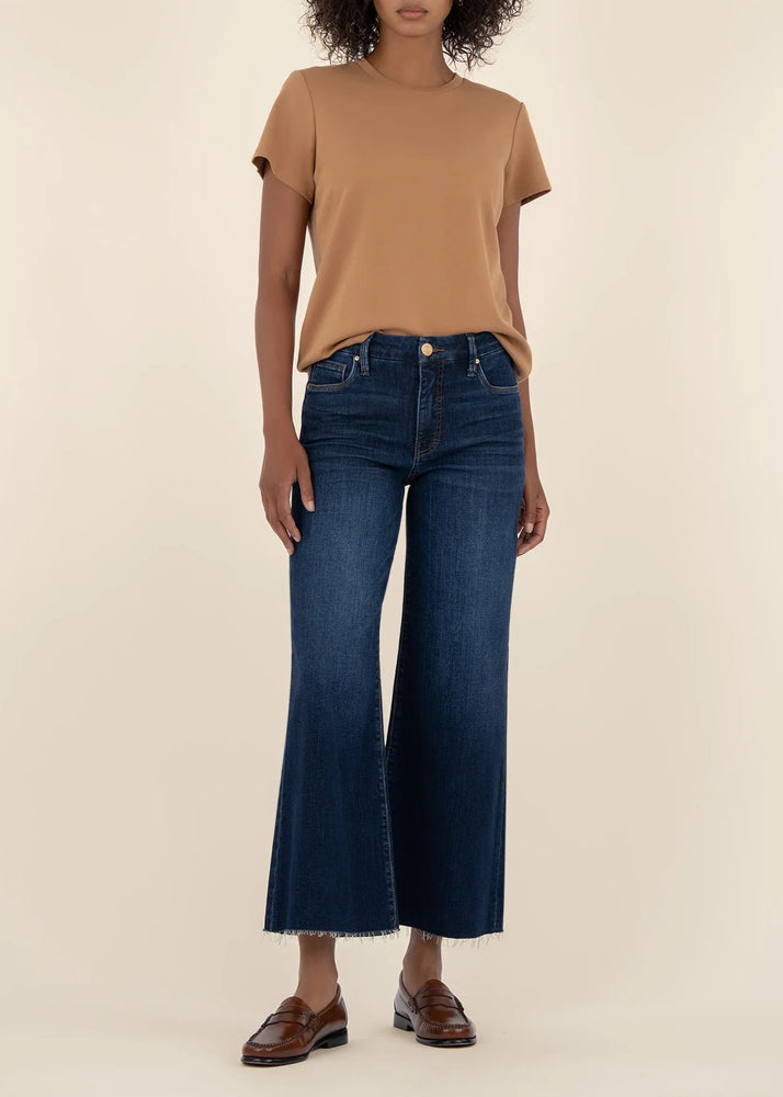 Raw hem, dark denim, soft, high rise, fab ab, stretch, kut from the klothe, Winnipeg, Manitoba, Canada