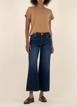 Raw hem, dark denim, soft, high rise, fab ab, stretch, kut from the klothe, Winnipeg, Manitoba, Canada