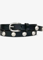 Brave Leather Belt, Made In Canada, Rivet Details, Silver Hardware, Skinny Belt, Winnipeg, Manitoba