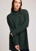 Sweater Tunic, Exposed Seam, Mock Turtle Neck, Long Sweater, Boxy Oversized Fit, Soft Cozy, Gentle Fawn, Winnipeg, Manitoba, Canada
