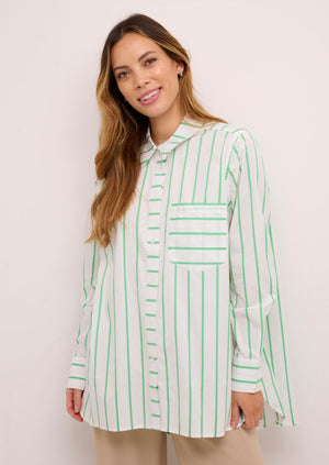 Striped, Button Down, Breezy, Polo, Summer, Bright, Fresh Green, Crisp, Winnipeg, Manitoba, Boutique