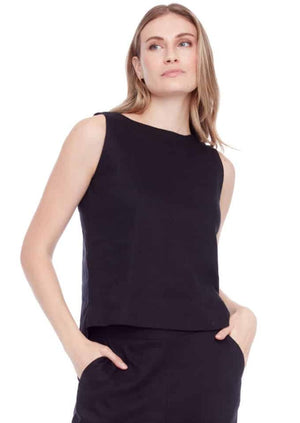 Black, Linen, Sleeveless, Womens Top, Summer Blouse, Winnipeg, Manitoba