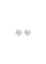 Lisbeth sterling silver bordered heart dainty simple stud stack earrings hypoallergenic Manitoba Canada