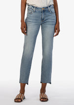 Stretchy Denim, Mid Rise, Kut From The Kloth, Light Wash, Ankle Straight, Raw Hem, Crop Jean, Ankle Jean, Manitoba, Winnipeg 