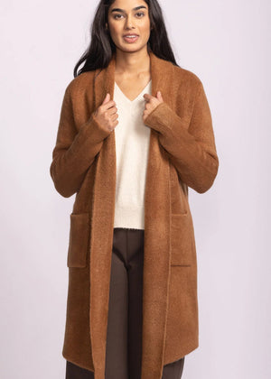 Open Jacket, Pockets, Long Cardigan, Copper, Brown, Layering, Warm, Winter Capsule Wardrobe, Winnipeg, Manitoba, Canada, Pink Martini