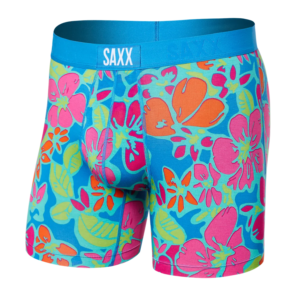 saxx vibe island soul bright tropical floral boxer brief underwear manitoba canada
