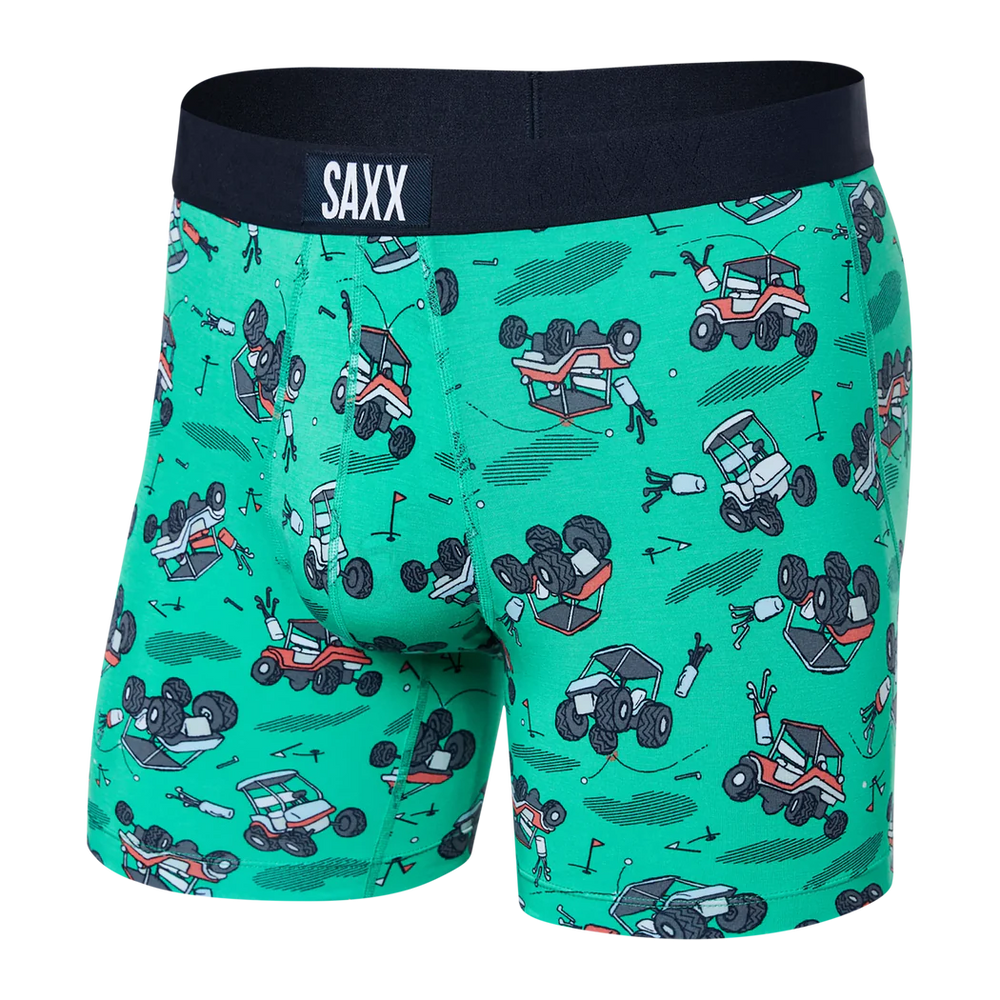 
            
                Load image into Gallery viewer, Saxx vibe boxer brief off course carts green golf underwear Manitoba Canada
            
        