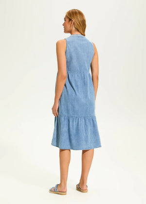 Light Denim Tiered Dress