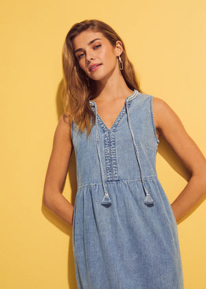 Tiered Denim Dress, Lightweight, Soft Denim, French Dressing Jeans, FDJ, Canadian, Canada, Winnipeg, Manitoba