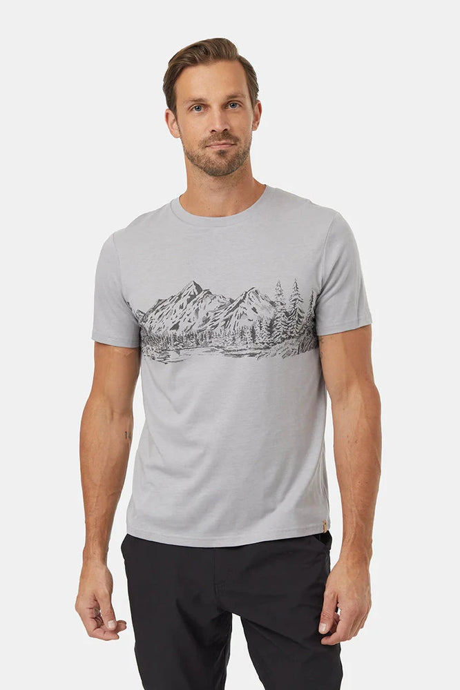 Scenic Mountain Graphic Tshirt, Ten Tree, 10 Tree, Winnipeg, Manitoba, Mens Tee Shirt, Grey