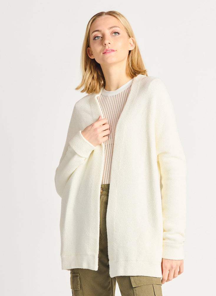 
            
                Load image into Gallery viewer, Dex Clothing free people ottoman dupe heavy weight rib knit ivory open front cardigan 2227259 Manitoba Canada
            
        