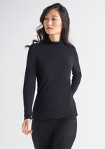 Basic classic lightweight jersey knit turtle neck layering top in black Manitoba Canada