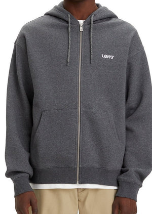 
            
                Load image into Gallery viewer, Levi&amp;#39;s mens seasonal zip up core classic logo hoodie dark grey heathered fleece Manitoba Canada
            
        