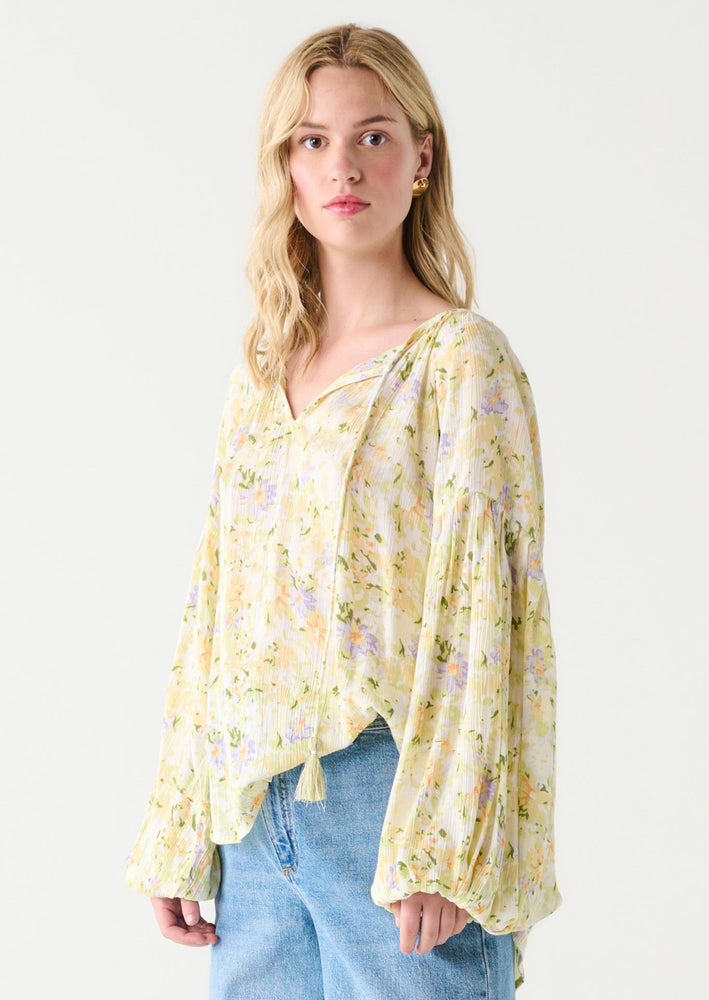 Dex Clothing spring floral peasant blouse with ties Manitoba Canada