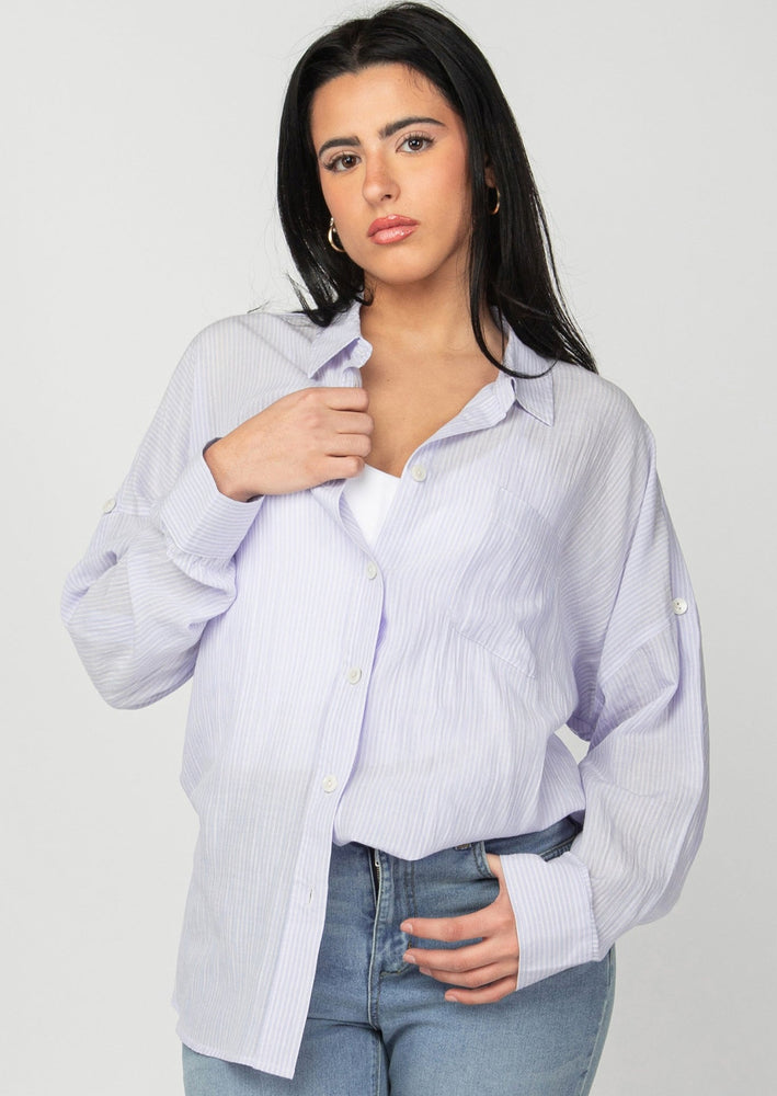 Dex Clothing basic striped long sleeve button down shirt Manitoba Canada