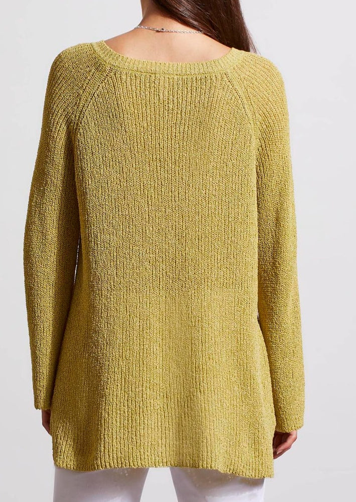 V-neck lime green loose knit oversized basic sweater Manitoba Canada