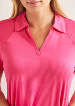 Sporty Polo, Womens Golf Shirt, Athleisurewear, Tennis, Pickleball, Sport Top, Active Wear, Raspberry Pink, Winnipeg, Manitoba