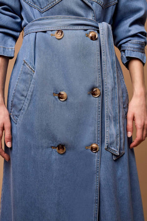 Donna Denim Trench