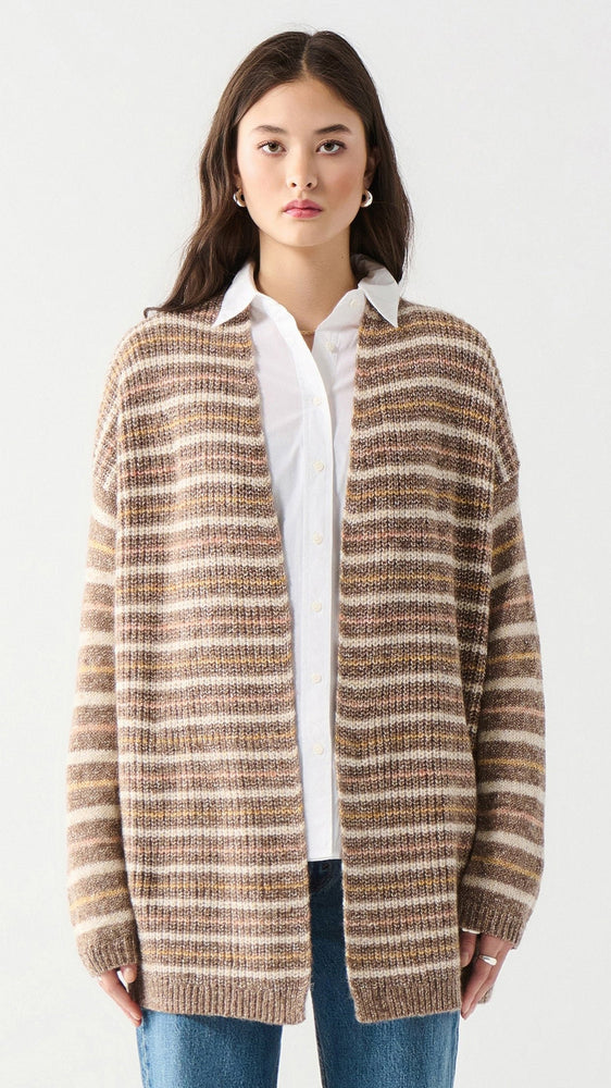 Wool, Open Front, Long Line, Neutral Stripes, Cardigan, Womens, Ladies, Winnipeg, Manitoba