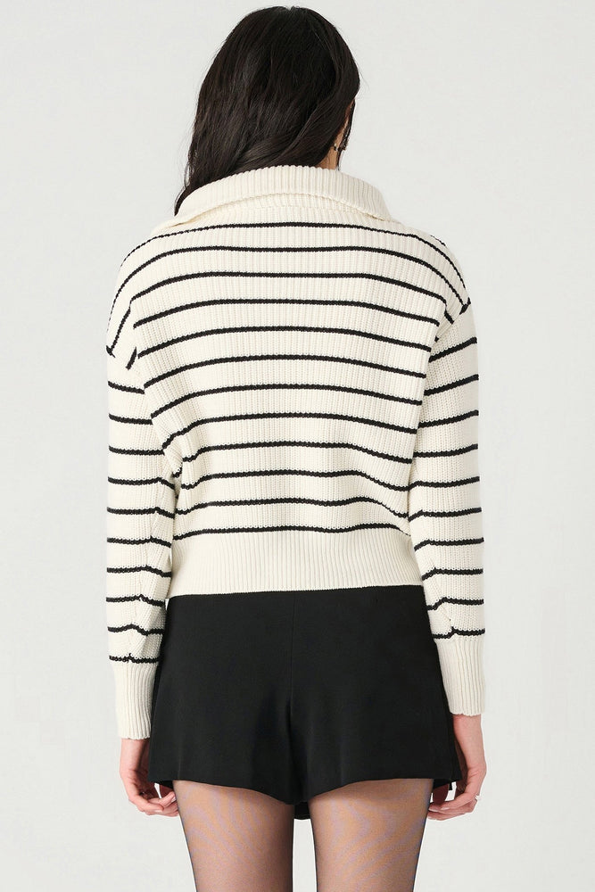 Alli Striped Half Zip Sweater