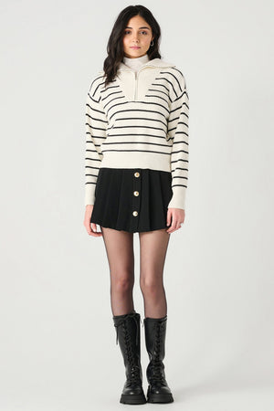 Alli Striped Half Zip Sweater