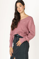 Dusty Rose, v-neck, long sleeve, sweater, Dex Clothing, Soft Touch Sweater, Winnipeg, Manitoba