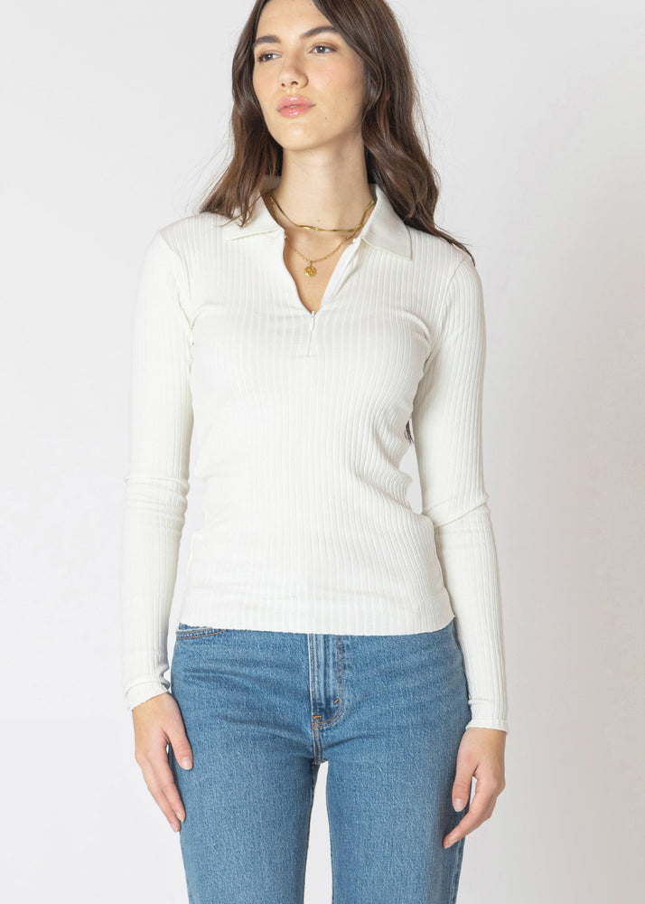 Half Zip, Polo, White, Cream, Ivory, Layering Piece, Winnipeg, Manitoba, Canada, Dex Clothing