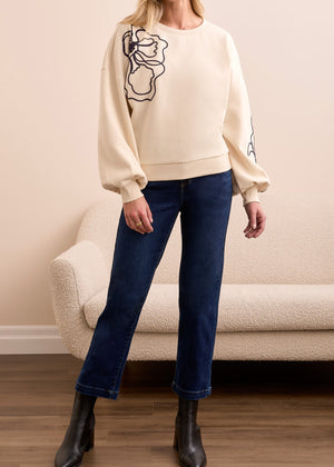 Florence Crew Neck Flower Sweater