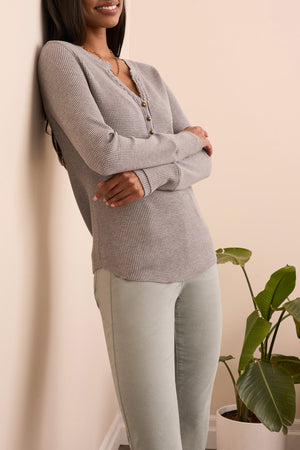Waffle Knit Henley
