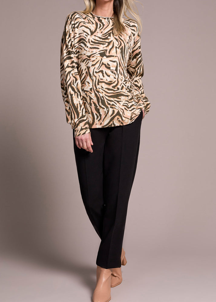 Funnel Neck, Lightweight Sweater, Animal Print, Soft, Long Sleeve, Roll Top, Tribal Clothing, Winnipeg, Manitoba, Canada