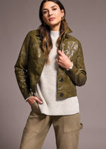 Faux leather jacket, Button Down, Crop Jacket, Worn in look, Tribal Clothing, Canada, Manitoba, Winnipeg